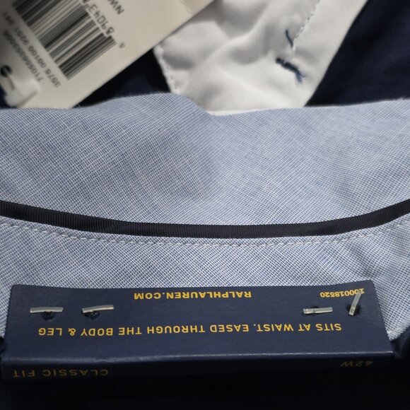 Polo Ralph Lauren Chino Shorts Mens 42 Navy Pockets Zip Cotton Classic Fit 9" - Picture 15 of 16